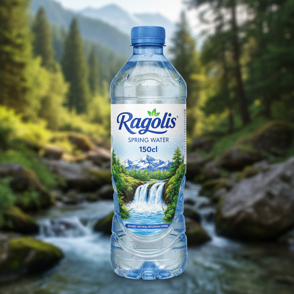 Ragolis Spring Water 150cl single bottle close-up